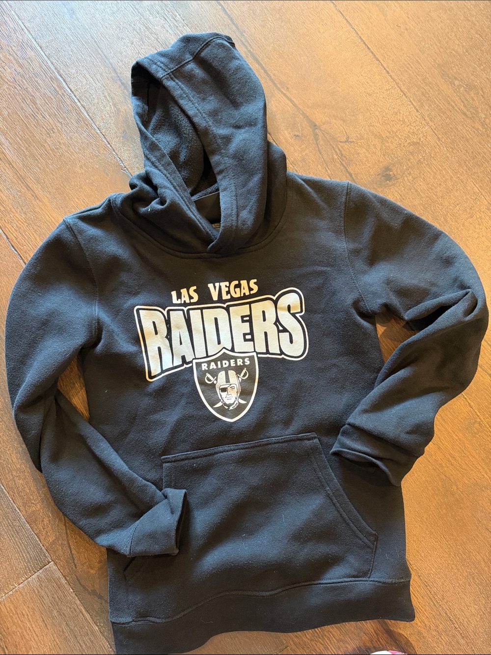 NFL Las Vegas Raiders Black Youth Hoodie with White Logo